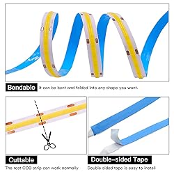 XUNATA COB LED Strip Lights, 2m/6.6ft