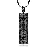 Imrsanl Celtic Knot Cremation Jewelry for Ashes Stainless Steel Cylinder Urn Necklace Memorial Pendant Human Pet Ashes Holder Keepsake for Women Men