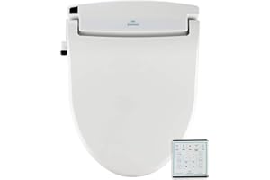 BidetMate 1000 Series Smart Toilet Seat with Heated Water, Wireless Remote, and Warm Air Dryer - Adjustable and Self-Cleaning electric bidet seat - Multiple Wash Settings - Elongated