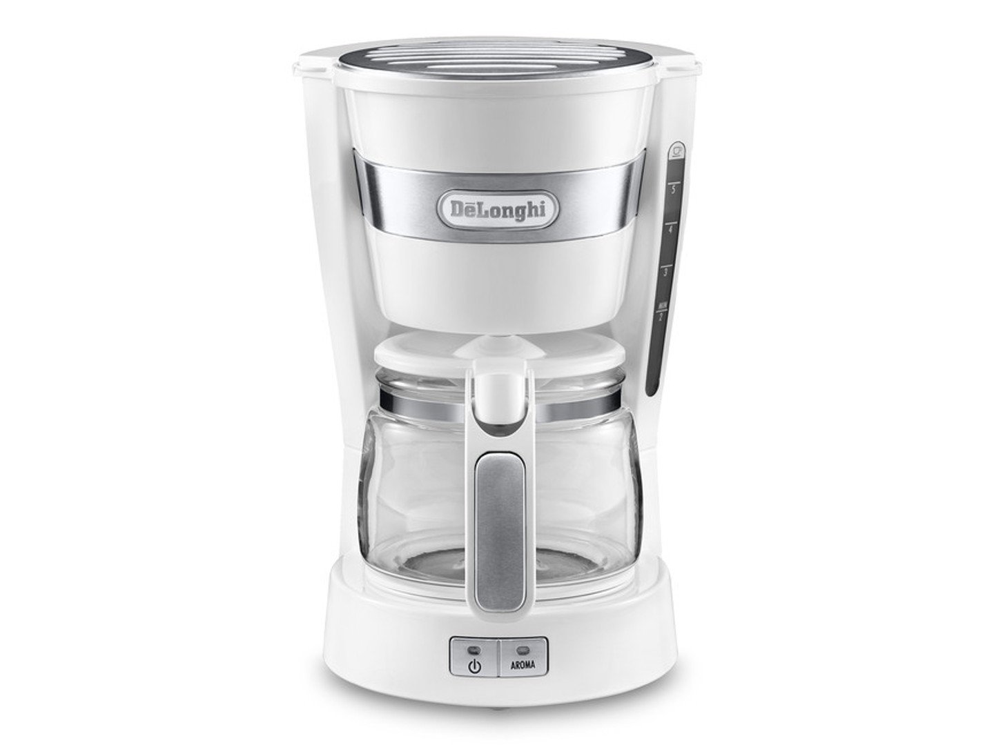 De'Longhi Active Line Drip Filter Coffee Machine, Stainless Steel, Keep warm & anti-drip function, 0.65 Litres, ICM14011.W, White