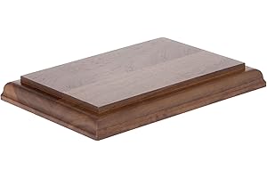 Plymor Solid Walnut Rectangular Wood Display Base with Ogee Edge, 6.875" W x 4.875" D x 0.75" H