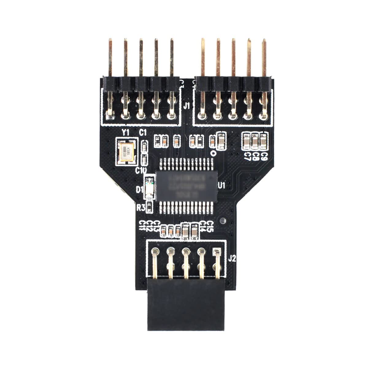 CY USB2.0 Motherboard Cable 9pin USB 2.0 Header 1 to 2 Female 10pin Extension Splitter Adapter HUB Connector Adapter Port Multilier