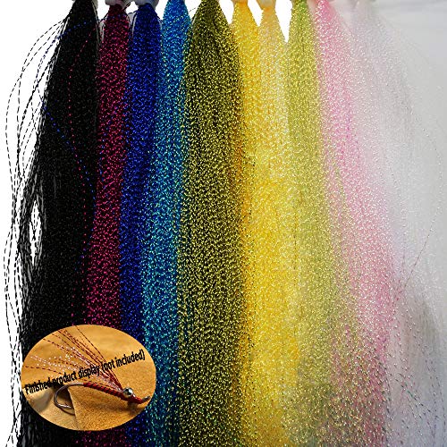 Greatfishing 230 Strands 10 Best Color/Set Sparkle Crystal Flash