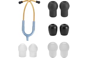 XIEXIECARE 8Pcs Soft Assorted Sizes Littmann Stethoscope Replacement Ear Tip Piece, 6Pcs Littmann Stethoscope Accessories Spare Parts Earplug Earbud Large Small Middle, 2Pcs MDF ADC Stethoscope Ear Cover Bud