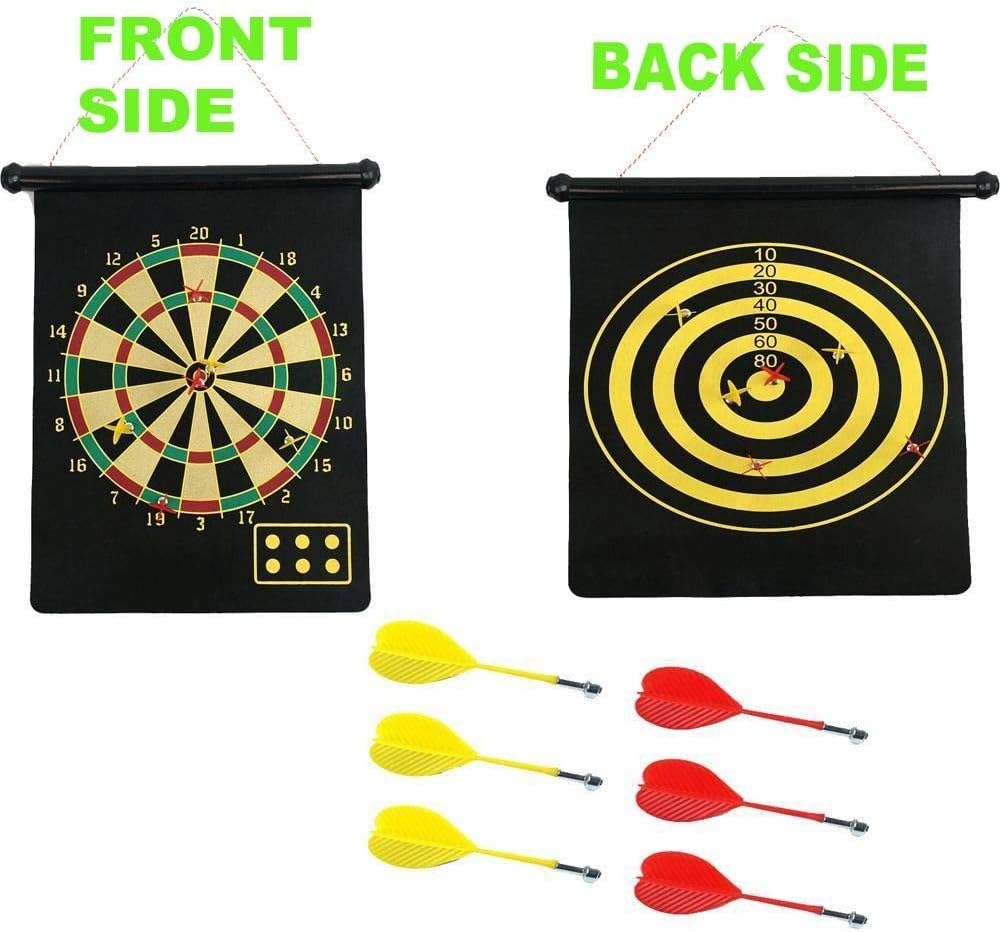 Grids London Dartboard Dart Board Set with 6 Darts Target Game