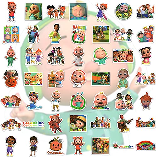 100 PCS Cocomelon Stickers, Vinyl Waterproof Cartoon Stickers, Cute Variety Pack for Laptop Computer Water Bottle Skateboard, Decal for Teens Adults Kid Gift
