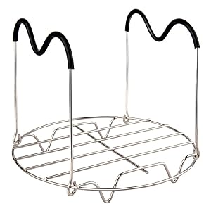 Steamer Rack Trivet with Heat Resistant Handles, for Instant Pot and Electric Pressure Cookers (D &times; H, 7.7" &times; 6.2" for 6Qt/8Qt)