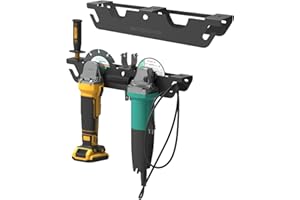 UNITEDPOWER Angle Grinder Holder - 2 Bay Angle Grinder Rack/Stand Storage Rack with Cord Hanger, Wall mount Bracket for Cutters Polishers, Garage and Workspace.