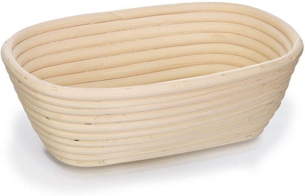 GoGoBake O10 Banneton Proofing Basket Oval Banneton Bread Proofing Basket Bowl Rattan Cane Brotform Dough Bread Baking Rising Artisan Baskets with Cloth Liner 10"