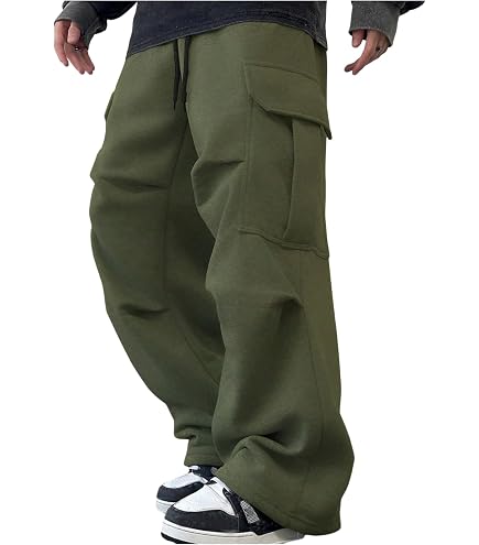 Mens Fleece Cargo Sweatpants, Small, Heather Grey at Amazon Men's