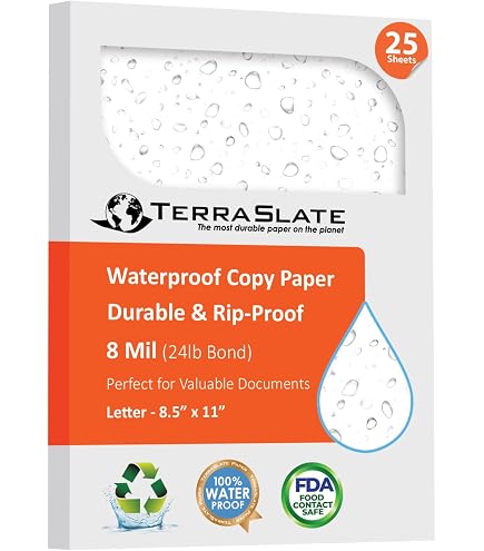 Brainstorm ID Laser Teslin Paper - 25 Sheets (Teslin TS1000) For Laser Printers & Copiers