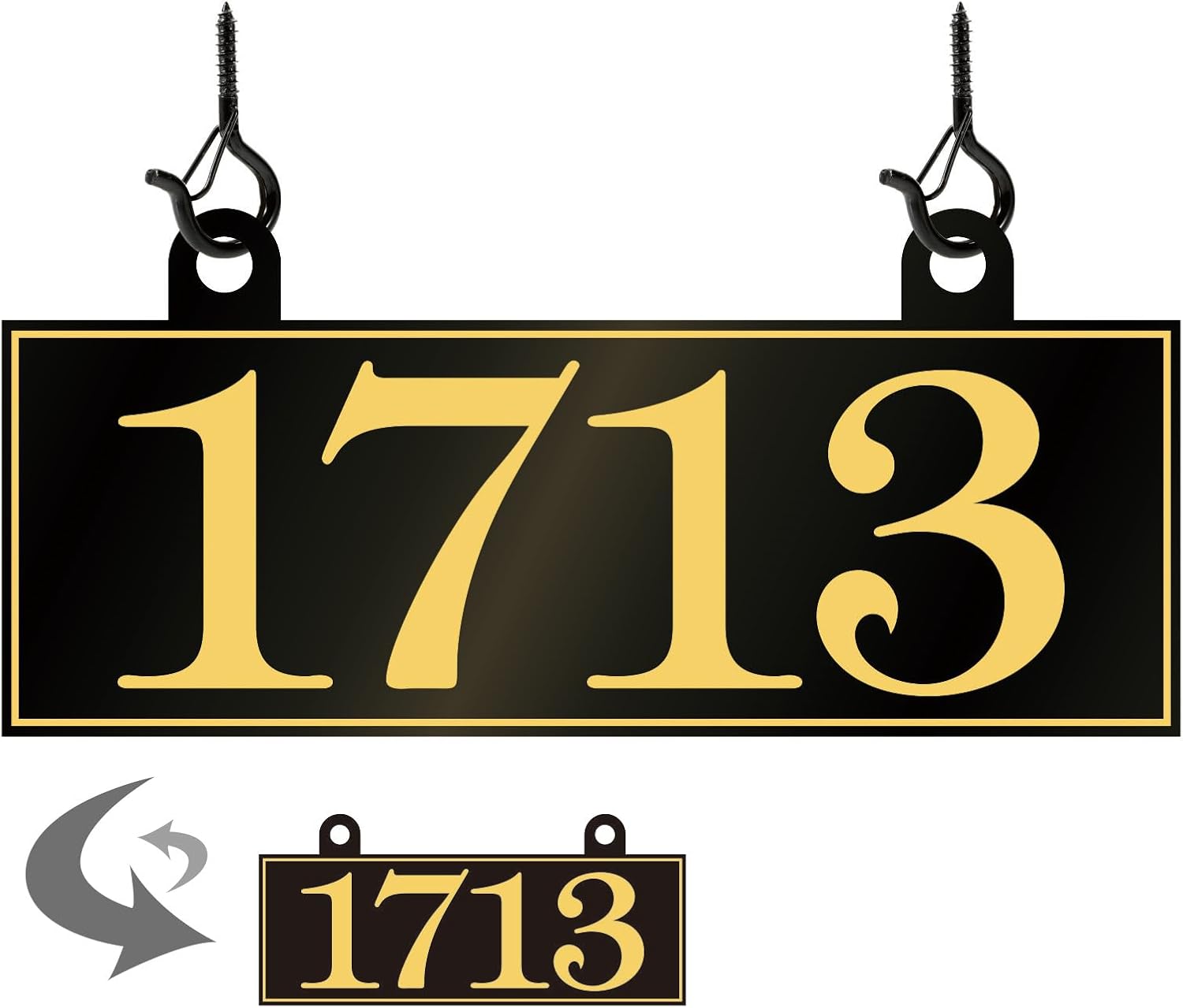 Plaques & Wall Art - Hanging Address Plaque Sign - Custom House Number Sign Plaque,Address Sign,House Address Numbers for Outside House,Mailbox Post,Lamp Post,Pillar,Store,Yard,Apartment - Reflective 911 Visibility Two Hooks Double Sided 13