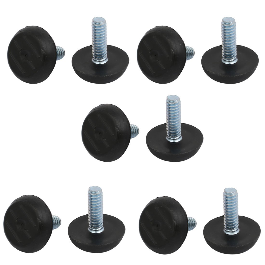 sourcing map 10pcs M6x20mm Thread Adjuster Screw On Furniture Glide Leveling Foot