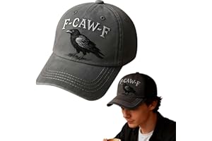 F-Caw-F Crow Hat, Vintage Embroidered Raven Baseball Cap, Unisex Baseball Caps for Warm Home Decoration