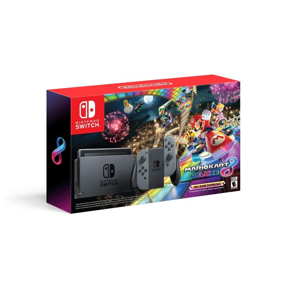 Nintendo Switch w/ Gray Joy-Con + Mario Kart 8