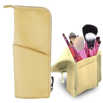 Amazon Com Cosmetics Brush Cup Holder Leather Makeup Holder Case