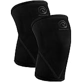 Rehband 7051 Classic 7mm V-Knee-Sleeve for Weightlifting, Competition Grade Powerlifting Knee Sleeve, Compression Sleeve for Crossfit, Squats, Gym, Colour:Carbon/Black - 1 Pair, Size:Large