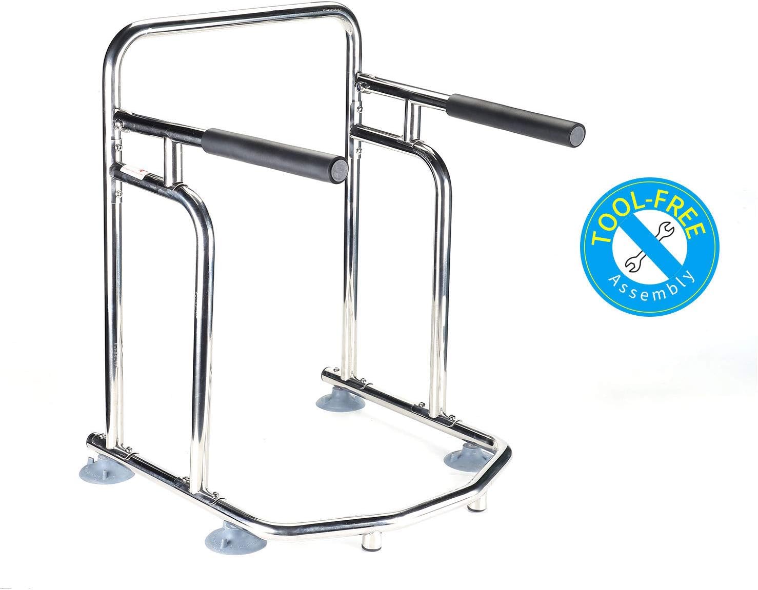 Elderly Assis Toilet Safety Rails Upturning Safety Frame Toilet with Easy Installation for Limited Mobility Disabled Injured Surgery Recovery: Health & Personal Care