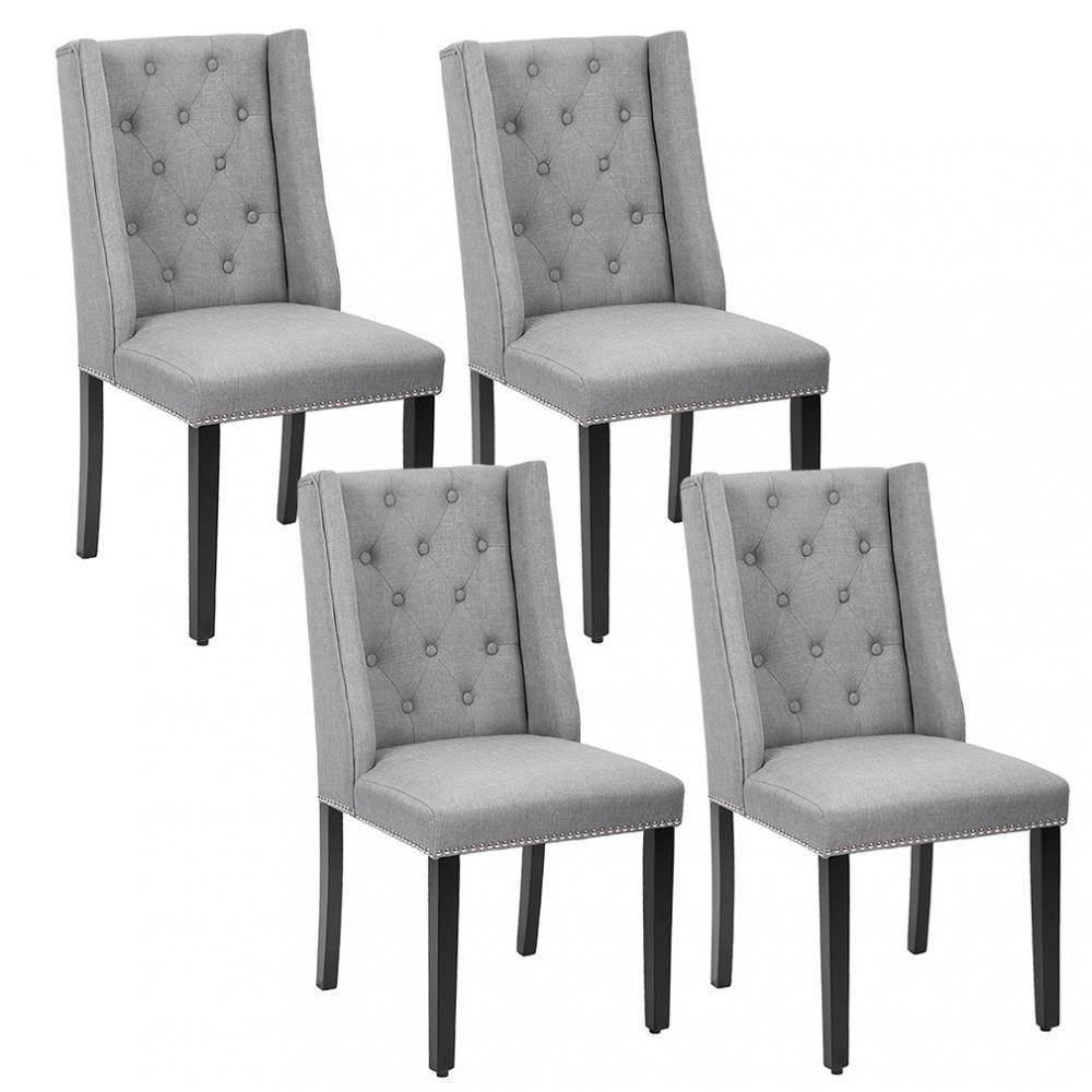 Button Tufted Dining Chair, Set Of 4, Softly Padded With