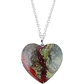 NJCRAFT Heart Necklace for Men & Women | Natural Gemstone Pendant, Chain 16+2 Inch Adjustable | Healing Crystal Jewelry 15–25 Carat