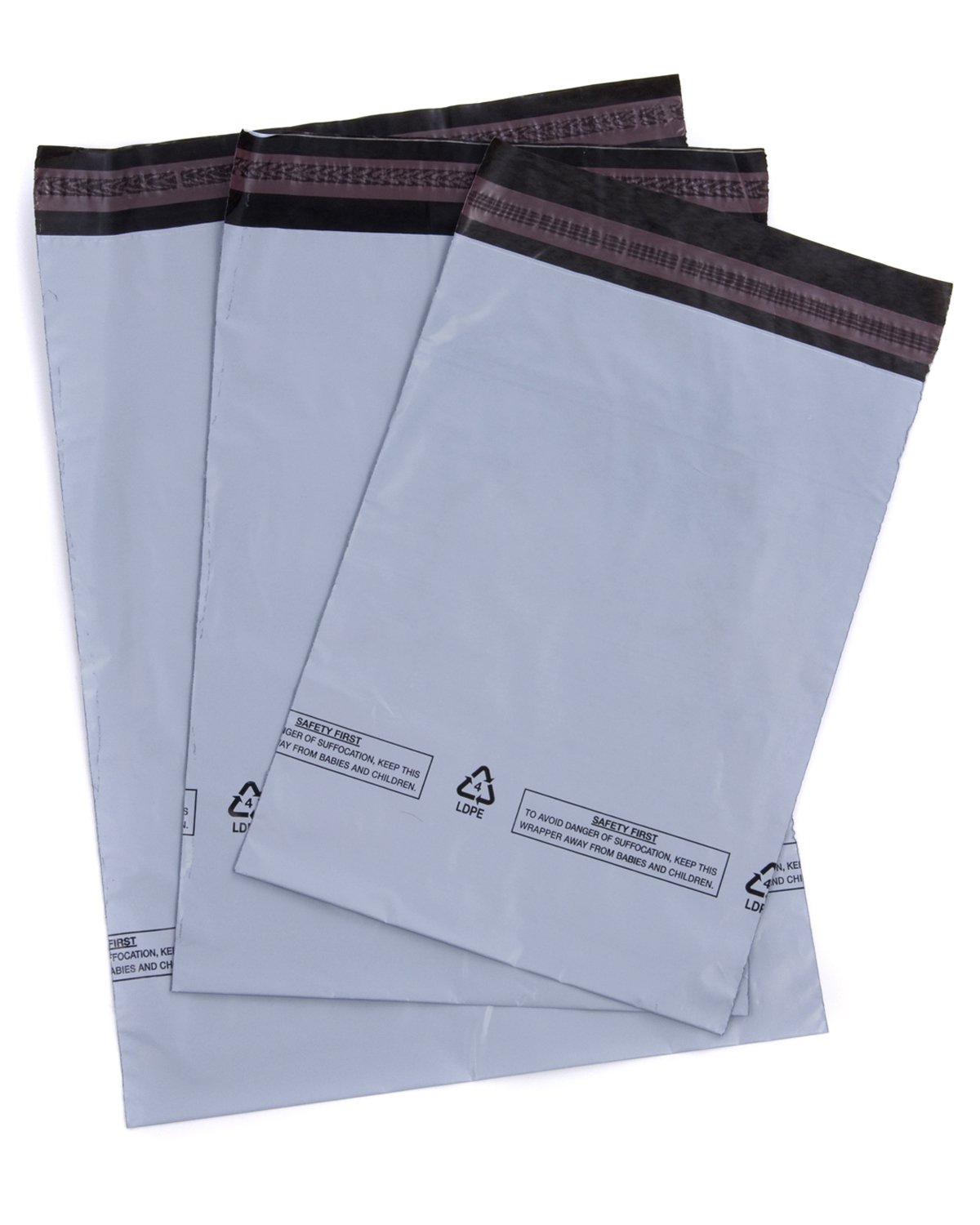 Realpack 50 Mixed Grey Mailing Bags / Postal Sacks 9"x12", 10"x14", 12"x16"
