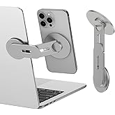 CloudValley Magnetic Laptop Phone Holder, 360° Rotating Mount Compatible with iPhone MagSafe and All Phones, MacBook, PC Moni