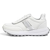 LUCKY STEP Women Platform Walking Shoe Fashion Retro Classic Casual Trainers Braided Rhinestone Sneakers Tennis Running Walking Shoes