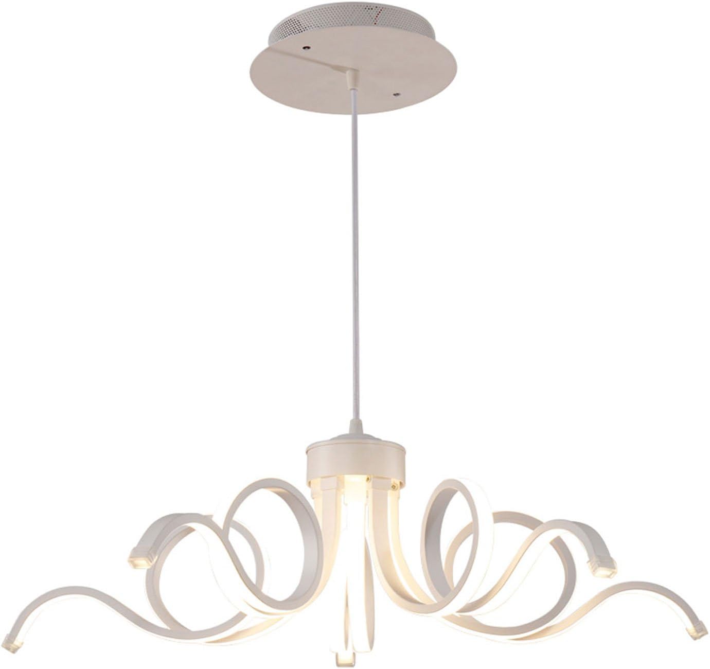 Modern Chandelier Simple Roller Coaster and Spiral LED Aluminium Light Nordic Creative Bedroom Restaurant White
