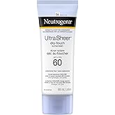 Neutrogena Ultra Sheer Dry-Touch Sunscreen Lotion, Broad Spectrum SPF 60 UVA/UVB Protection, Oxybenzone-Free, Light, Water Re