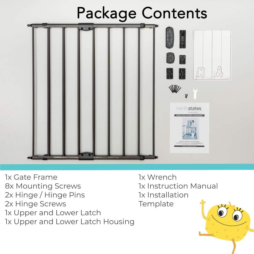 Toddleroo by North States 47.85" Wide Easy Swing & Lock Baby Gate: Ideal for Wider Areas and stairways. Hardware Mount. Fits Openings 28.68" - 47.85" Wide (31" Tall, Matte Bronze) : Indoor Safety Gates : Baby
