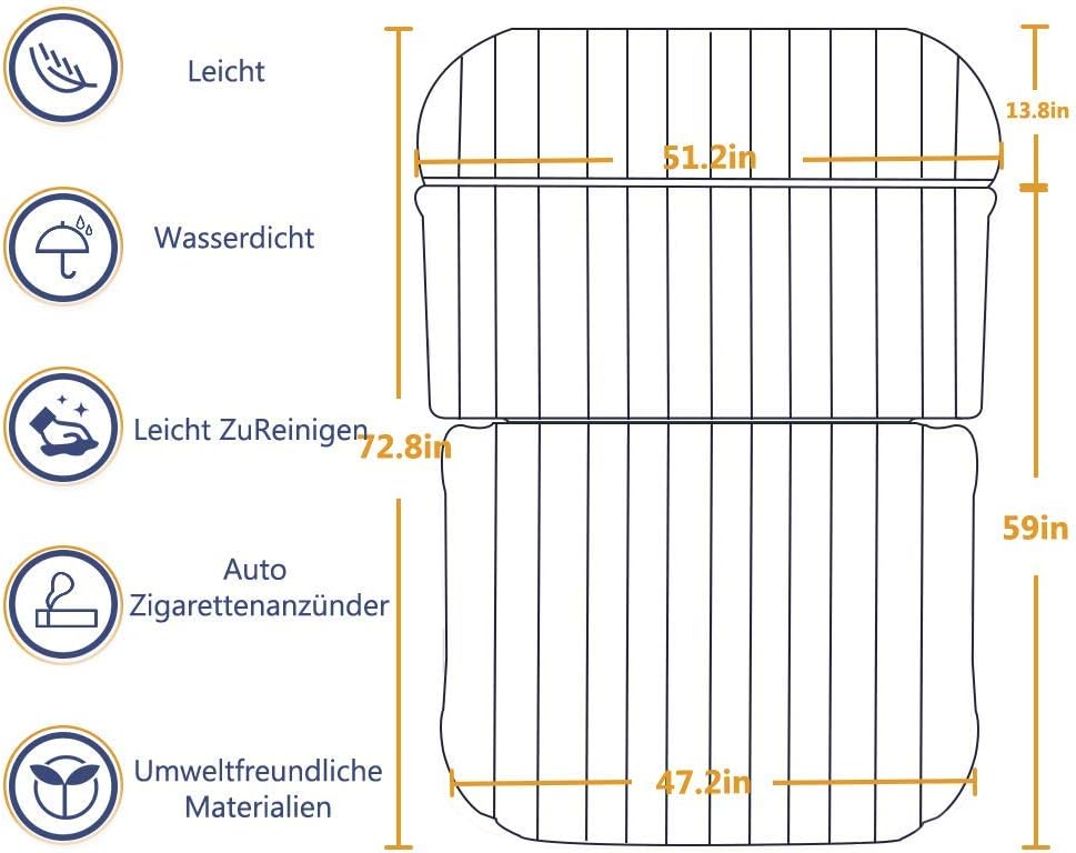 QDH SUV Air Mattress - Thickened Car Bed Back Seat Mattress - Portable Car Mattress for Vehicle Cushion Air Bed Inflatable Mattress Car Bed with Air-Pump - Camping Blow Up Mattress for SUV: Kitchen & Dining