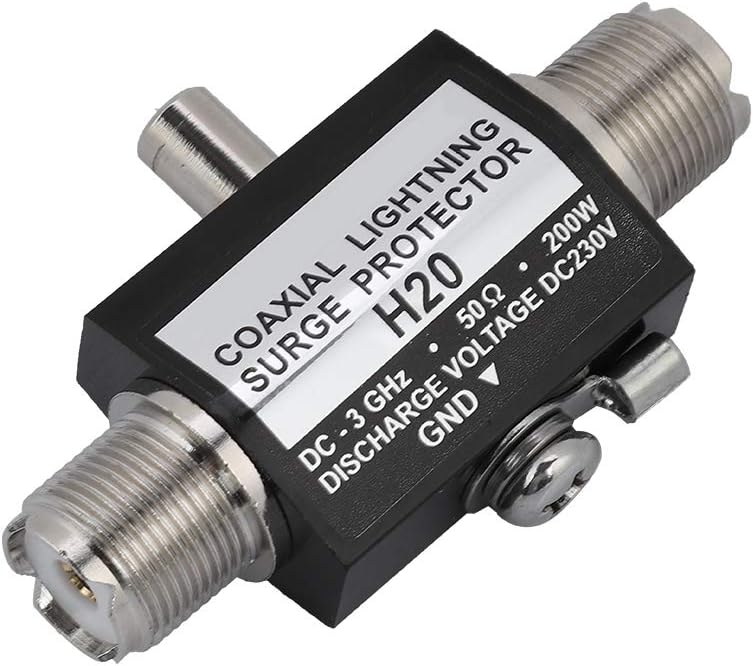 Bewinner Antenna Surge Arrester, MJ-MJ All Band Lightning Protection, 200W Dc-3Ghz Female Coaxial Overvoltage Protector to Female M-Principle Short-Circuit in 1/4 Wavelength: Sports & Outdoors