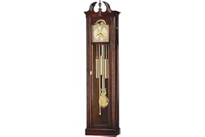 Howard Miller Hau Floor Clock II 549-022 – Windsor Cherry Vertical Home Decor with Chain-Driven, Single-Chime Movement & Chime Silence Option