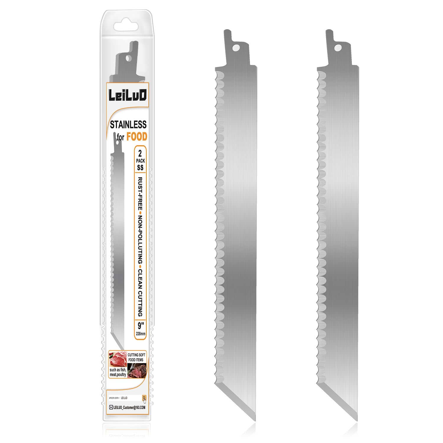 Photo 1 of LEILUO 9-Inch Soft Material Reciprocating Saw Blades 2 Piece Sawzall Blades for Cutting Sponge Foam Insulation Material with Storage Case