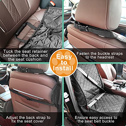 TNELTUEB Front Dog Seat Cover for Car，Universal Waterproof Dog Car Seat