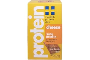Swedish Protein Deli Grain-Free Gluten Free Keto Friendly Crackers - Cheese, 60g