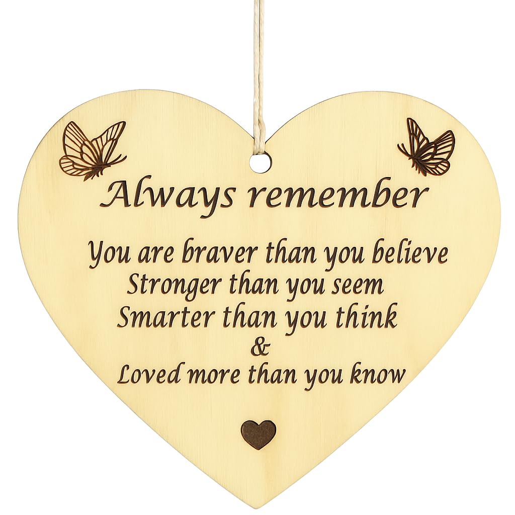 Pet-Jos Decorative Sign Heart Plaque 10 x 10 cm Always Remember Wooden Sign Gift