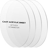 Beeveer 4 Pieces 1/8" Round Acrylic Sheet, 16 Inch Clear Acrylic Circle | Clear Rounds for Cake Display, Table Top, LED Projects, Smooth Polished Edges, Lightweight Shatter Resistant