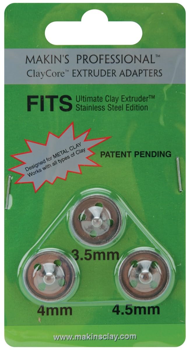 Makin's Clay Clay Pistol adapters 3.5-4.5mm, Grey, 3.5mm/4mm/5mm