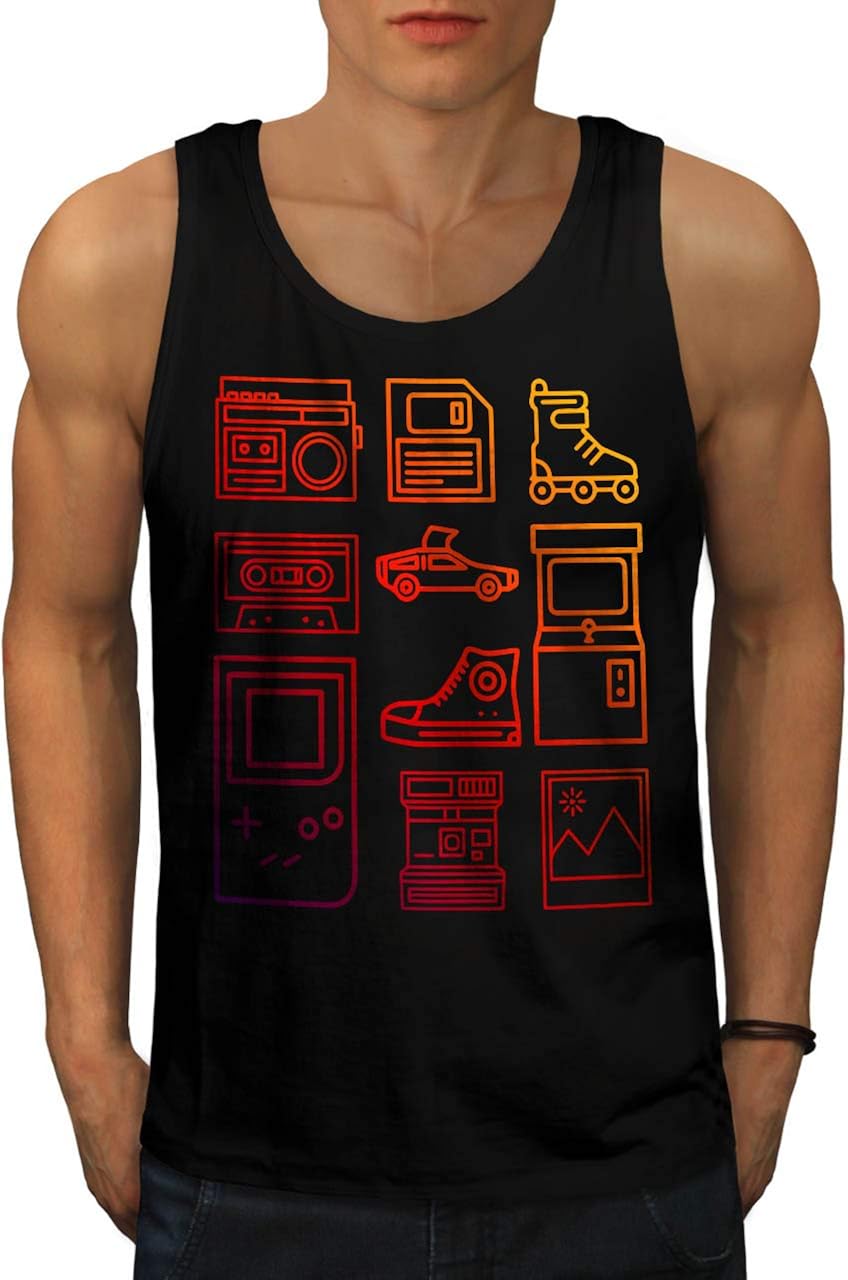 Wellcoda 80s Starter Pack Mens Tank Top, Colourful Fit Lifestyle Sports