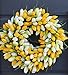 The Wreath Depot Yellow and White Tulip Spring Door Wreath 19 Inch, Designed in USA, Full Designer Wreath, Beautiful White Storage Gift Box,