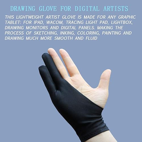 Gzingen Pieces Artist Glove for Drawing Tablet, Two-Finger