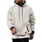 JMIERR Men's Cotton Casual Hoodies Sweatshirts Fashion Long Sleeve Drawstring Fleece Pullover Hoodie with Pockets