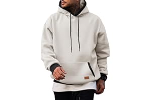 JMIERR Men's Cotton Casual Hoodies Sweatshirts Fashion Long Sleeve Drawstring Fleece Pullover Hoodie with Pockets