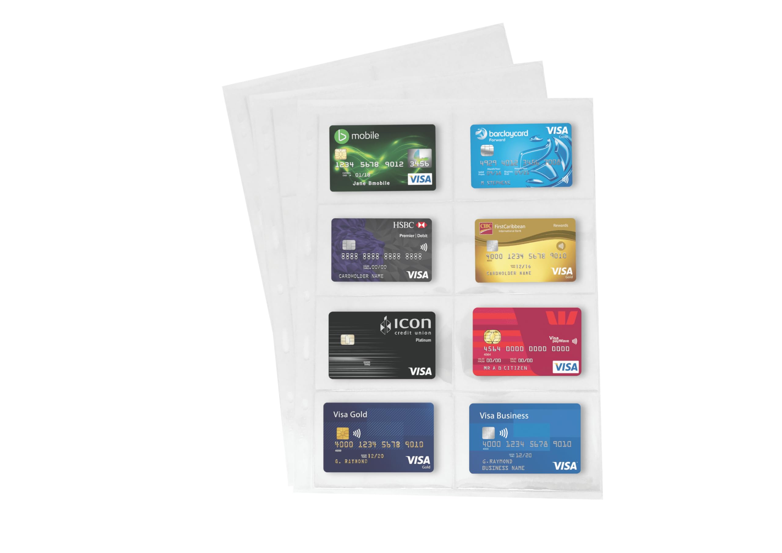 PCCB MINGT 10Pcs Standard 9-Hole Transparent Single-Sided Album Inner Sheets Stamp Banknote Collection Album Inserts Pages For Coin Collecting And Supplies (8 Pockets)