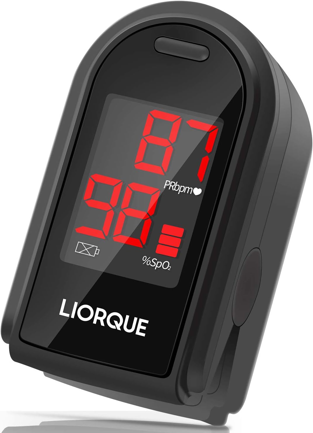 LIORQUE Pulse Oximeter Fingertip, Blood Oxygen Saturation Monitor for Pulse Rate, Heart Rate Monitor and SpO2 Level Meter, Batteries and Lanyard Included: Health & Personal Care