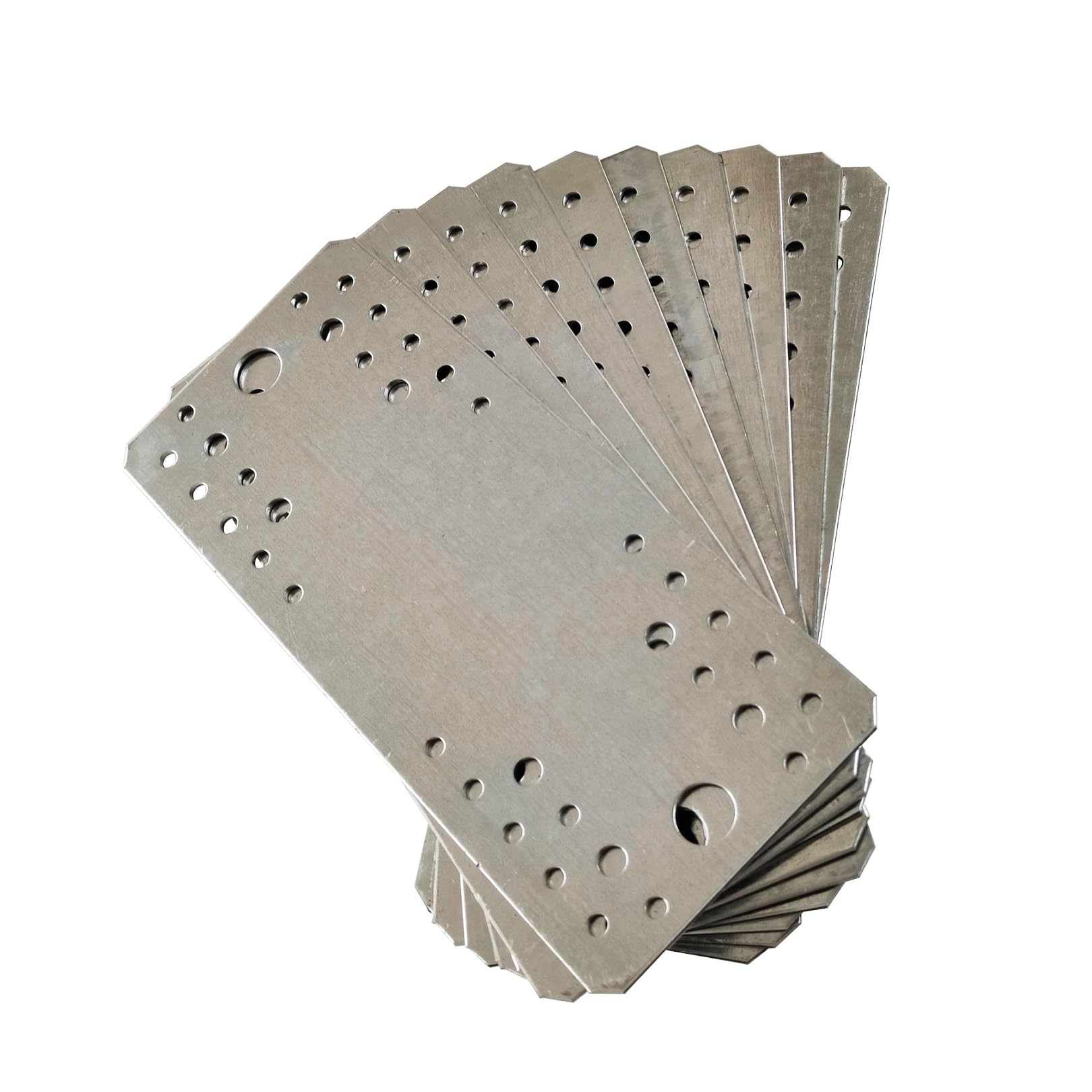 OMIDEAS 10 x Flat Joining Plates (210 x 90 x 2) Heavy Duty Straight Perforated Braces Brackets Timber Wood Metal Galvanised Steel Fixing Repair Connector