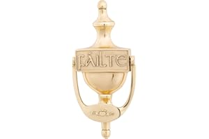 Exclusively Irish Door Knocker for Front Door - Failte Claddagh Design - Solid Brass Pewter