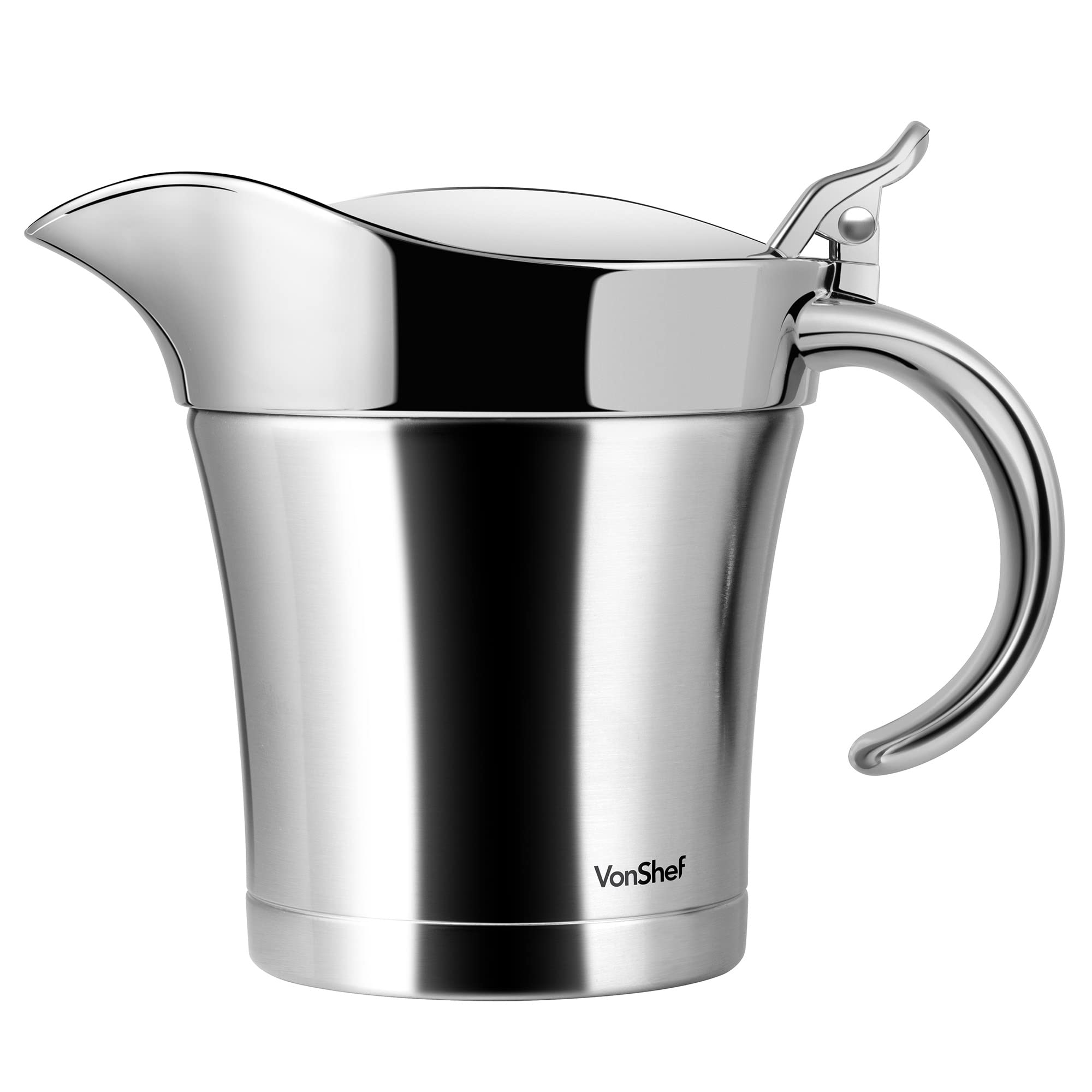 VonShef 500ml Gravy Boat Stainless Steel Body – Double Insulated Jug Ideal for Gravy, Custard & Cream — image 1