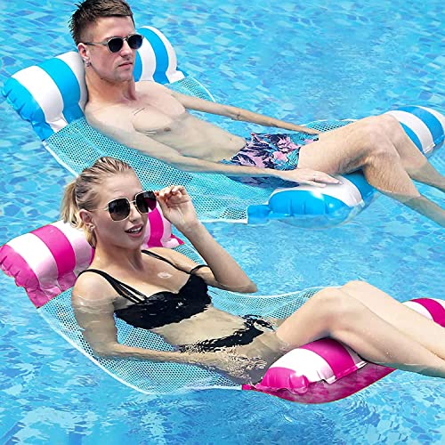 FUNNYTA 3 Pack Water Hammock, 4-in-1 Multi-Portable Water Pool Float Hammock (Saddle, Lounge Chair, Hammock and Drifter) for Adults, Suitable for Travel, Family and Recreation